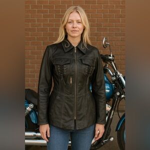 Harley-Davidson Women’s Laredo Leather Jacket-Converts to Vest